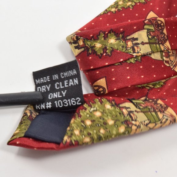 Santas Dream Silk Neck Tie Christmas Tree Gift Holiday Party Career Office Xmas - Picture 10 of 10